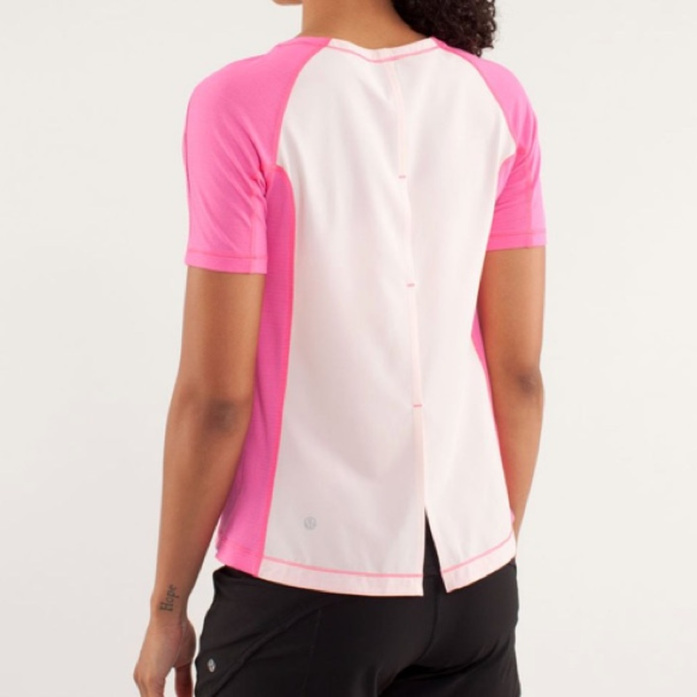 Lululemon Run Pink Silver Lining Top Size 4